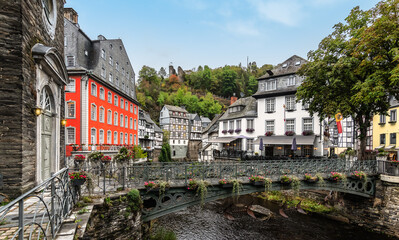 Historic town centre of Monschau, Eifel, Germany.