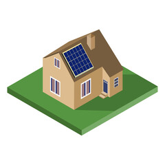 Isometric house icon.Vector illustration isolated on white background.