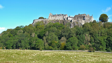 Fototapeta na wymiar An autumn sunny morning at Stirling Castle in Highlands Scotland UK