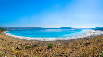 Panoramic Salda Lake view. Turkish Maldives. Burdur, Turkey