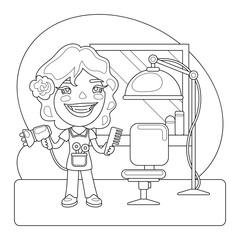 Hairdresser Coloring Page