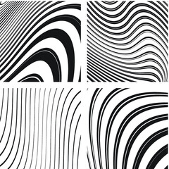 Curved Vector Lines Background .