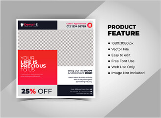 Obraz premium Medical health Dental Social Media banner Template
