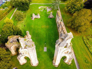 Remains of Glastonbury Abbey with links to King Arthur and Guinevere