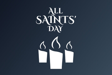 All Saints Day. November 1. Holiday concept. Template for background, banner, card, poster with text inscription. Vector EPS10 illustration.