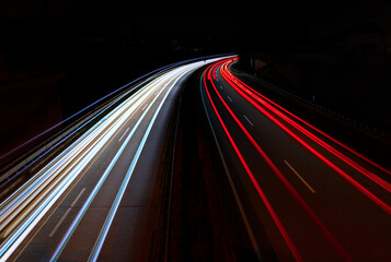 Fototapeta na wymiar Langzeitbelichtung auf der Autobahn 
