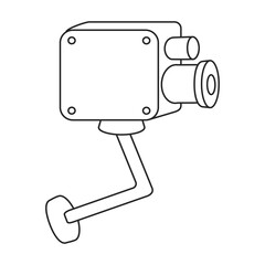 Camera cctv vector icon.Outline vector icon isolated illustration on white background camera cctv.