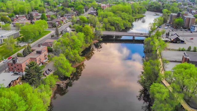 Saint-J&eacute;r&ocirc;me, Quebec- River Aerial
