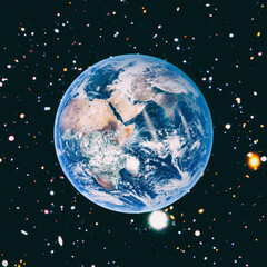 Planet earth in space, full planet. The elements of this image furnished by NASA.