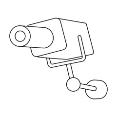 Camera cctv vector icon.Outline vector icon isolated illustration on white background camera cctv.