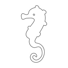 Sea horse vector icon.Outline vector icon isolated illustration on white background sea horse.