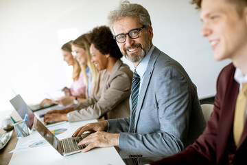 Multiethnic business people working together in the office