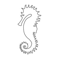 Fototapeta premium Sea horse vector icon.Outline vector icon isolated illustration on white background sea horse.