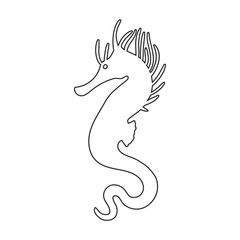 Sea horse vector icon.Outline vector icon isolated illustration on white background sea horse.