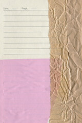 Classic vintage and old looking crumpled paper background. Retro cardboard texture. Grunge paper for drawing. Ancient book page. Present wrapping.