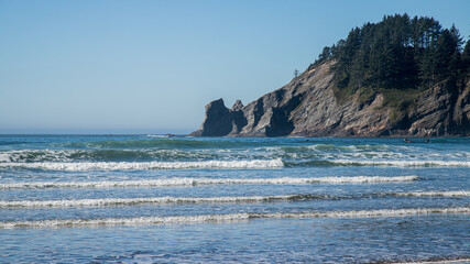 Ocean Cliff With Beach and Waves