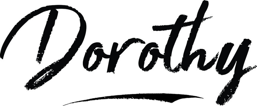  Dorothy-Female name Modern Brush Calligraphy on White Background