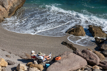 Fototapeta na wymiar Relaxen an der Mittelmeerküste