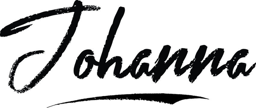 Johanna -Female name Modern Brush Calligraphy on White Background