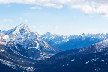 Fototapeta na wymiar Tofana Dolomites winter mountains