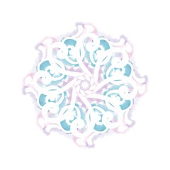 Hand drawn watercolor snowflake for your Christmas design