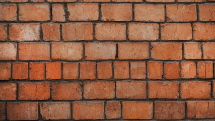 Old red brick wall background