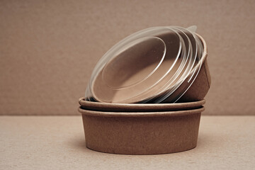 Disposable eco-friendly, biodegradable plate. Fast food and environmental protection.