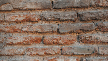 Old red brick wall background