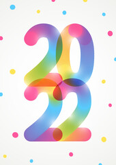 New Year concept with color 2022 numbers - vertical greeting card for Your holiday design