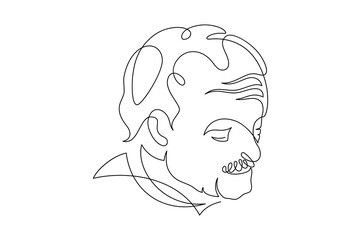 line art grandpa