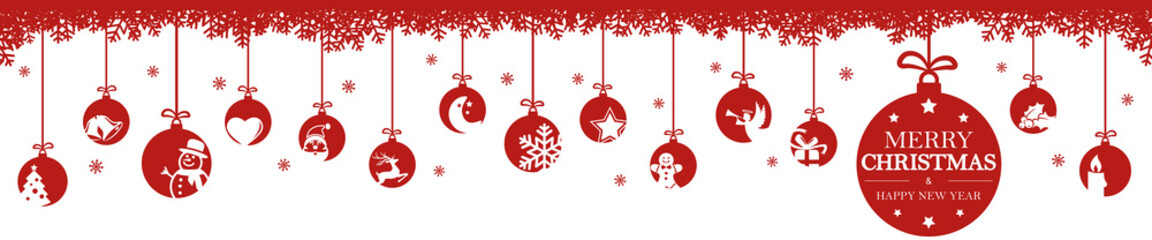 hanging christmas baubles with greetings