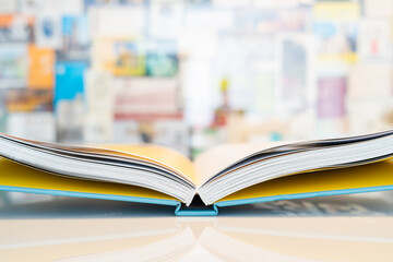 Open book with soft blurred background