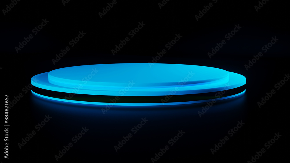 Aufkleber discs mockup platform 3d rendering abstract stage renderings