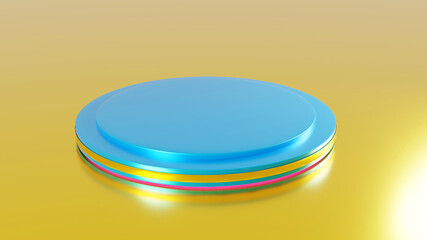 Discs mockup platform 3d rendering