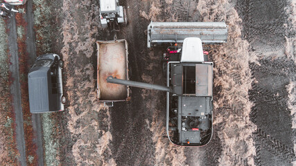 Unloading the harvester