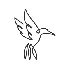 illustration vector graphic of  bird line art. perfect for abstract logo of animal