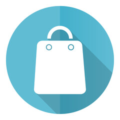Sale bag blue vector icon, flat design illustration in eps 10