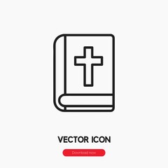 Obraz premium bible icon vector sign symbol