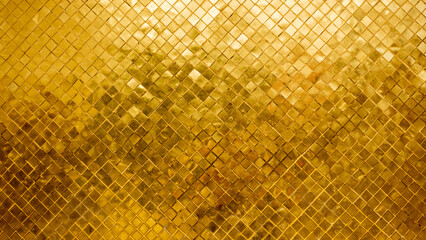Gold tile mosaic wall glitter background texture Luxury and Elegant
