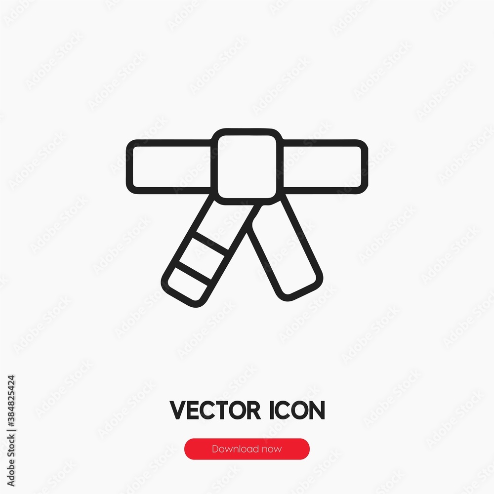 Poster karate belt icon vector. linear style sign for mobile concept and web design. karate belt symbol ill