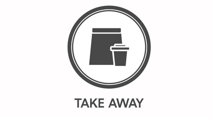 Vector Isolated Black and White Take Away Coffee Icon or Sign