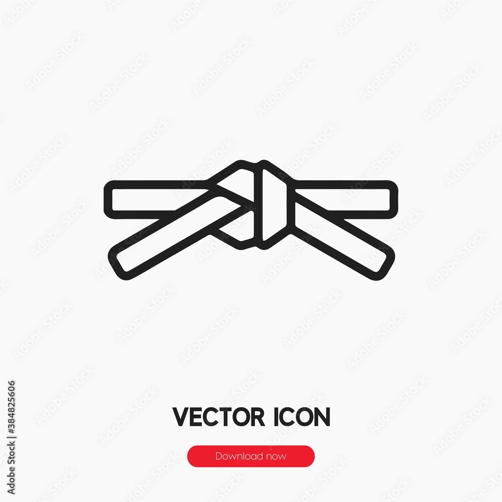 Poster karate belt icon vector. linear style sign for mobile concept and web design. karate belt symbol ill