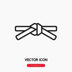 karate belt icon vector. Linear style sign for mobile concept and web design. karate belt symbol illustration. Pixel vector graphics - Vector.