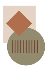 Abstract geometric shape background. Modern minimal boho style. Wall art printable contemporary aesthetic poster. Mid century minimalist print. Boho graphic natural colored wall art print.