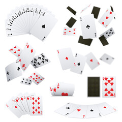 Poker Cards Realistic Sets 