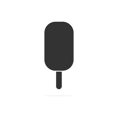 Ice cream black silhouette icon isolated on the white background