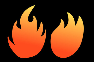 Simple Vector Fire or flammable sign, Isolated on Black