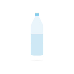 Water bottle icon in flat style. Vector blue plastic container illustration isolated on white background.