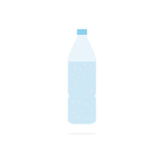 Water bottle icon in flat style. Vector blue plastic container illustration isolated on white background.
