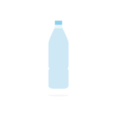 Water bottle icon in flat style. Vector blue plastic container illustration isolated on white background.